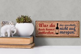 Cartello in legno 27x10 cm con scritta cosa puoi stappare il vino