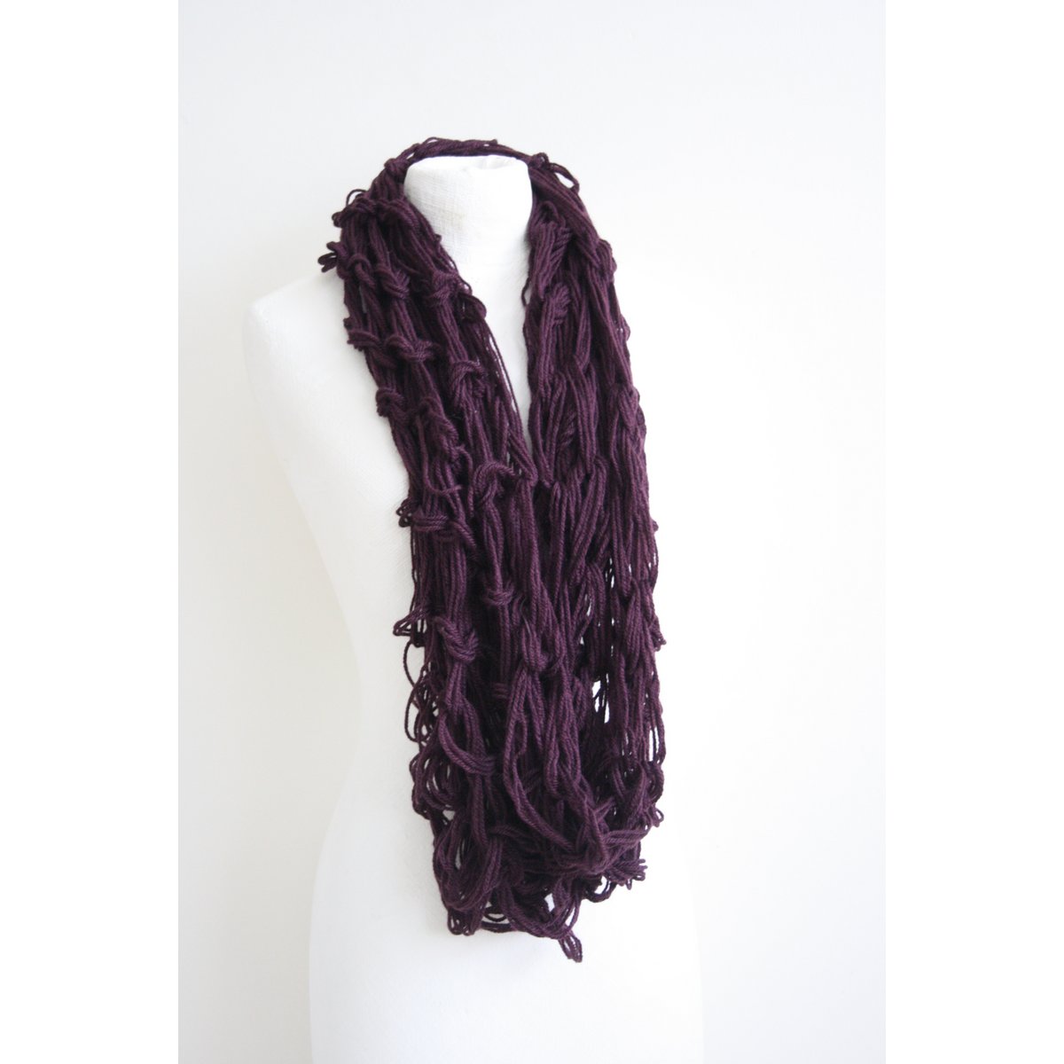 Purple infinity scarf - acrylic
