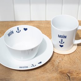 Porcelænsskål Moin ankerhjerte