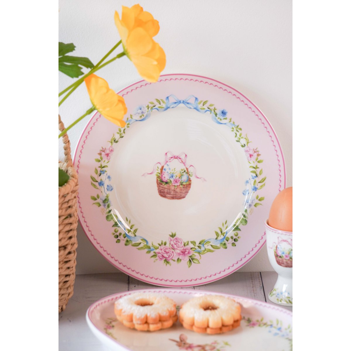 Plato de postre Easter Joy Basket rosa 19 cm Isabelle Rose