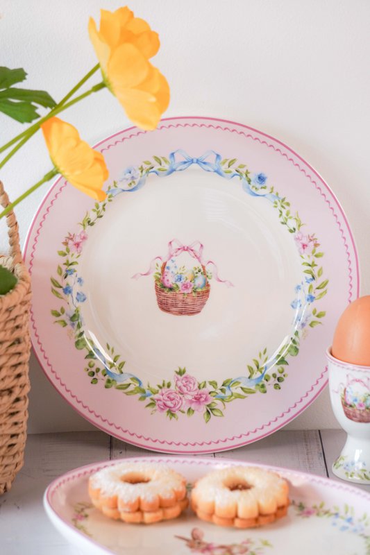 Plato de postre Easter Joy Basket rosa 19 cm Isabelle Rose