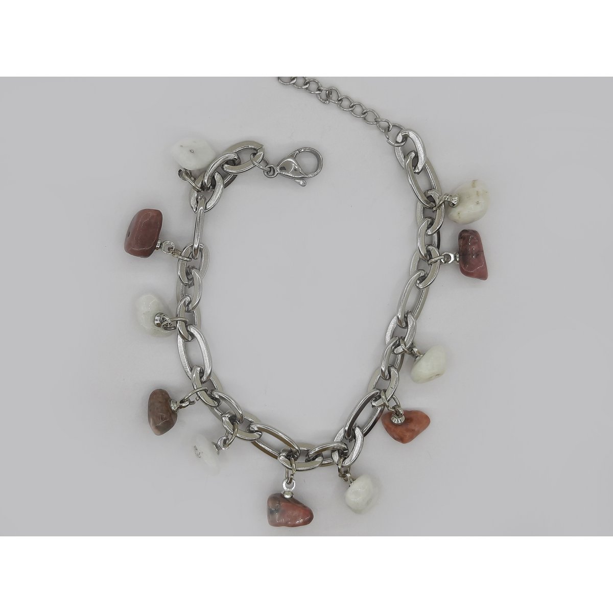#90 Edelstenen schakel armband 