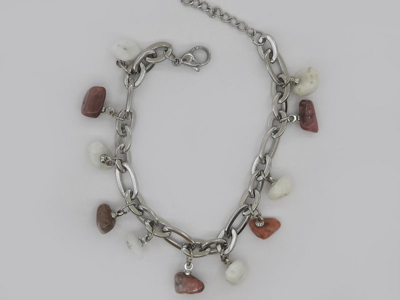 #90 Edelstenen schakel armband 