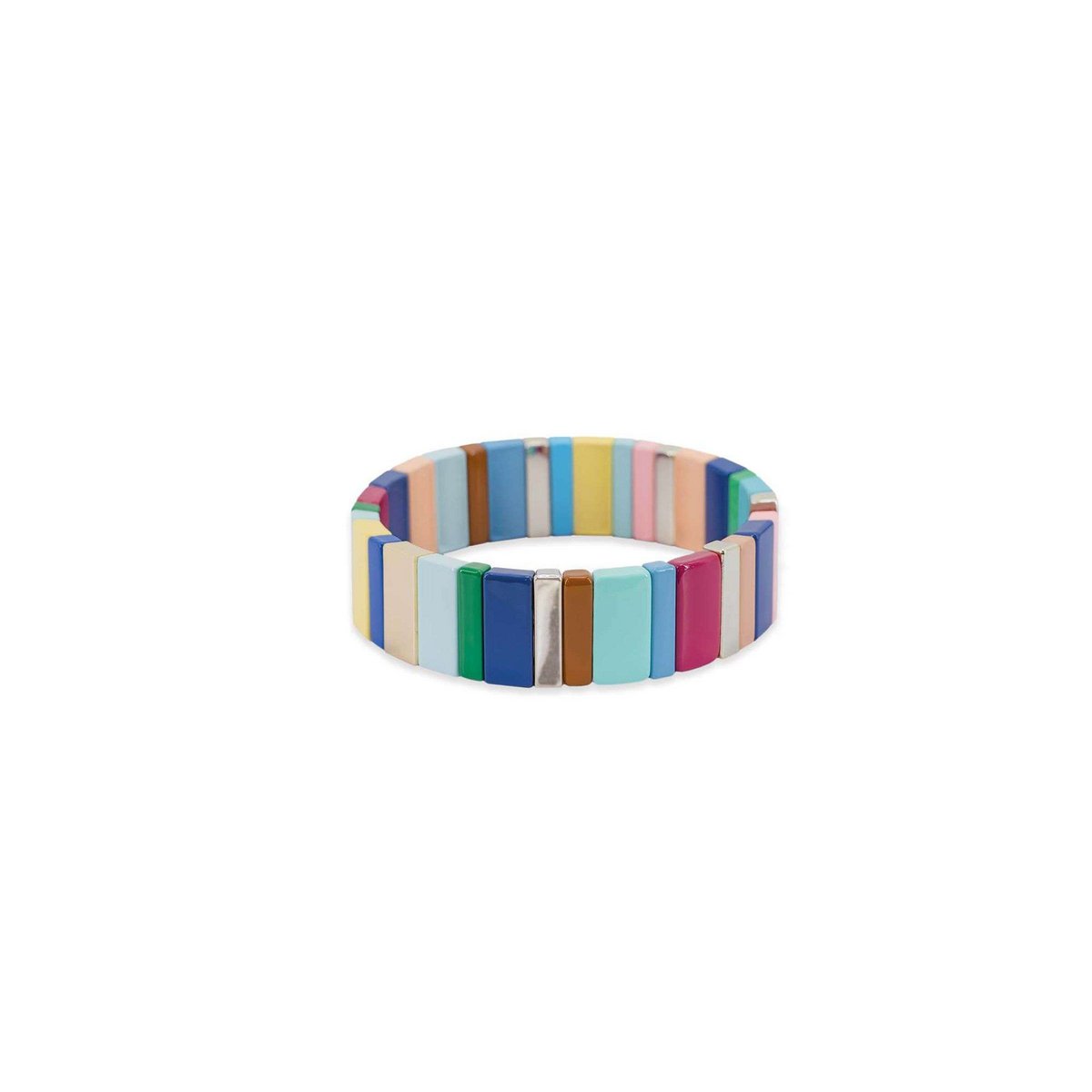 Remember - Sierraad Armband Antoine met Elastiek Ø 19 cm - Multicolor