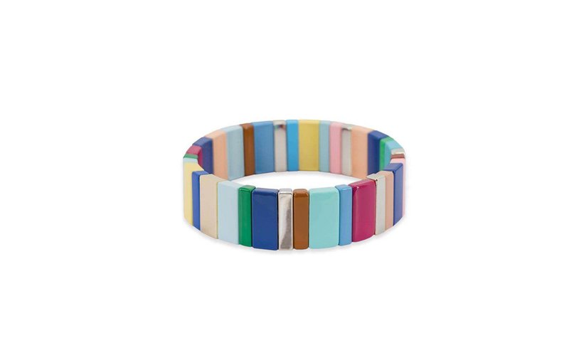 Remember - Sierraad Armband Antoine met Elastiek Ø 19 cm - Multicolor