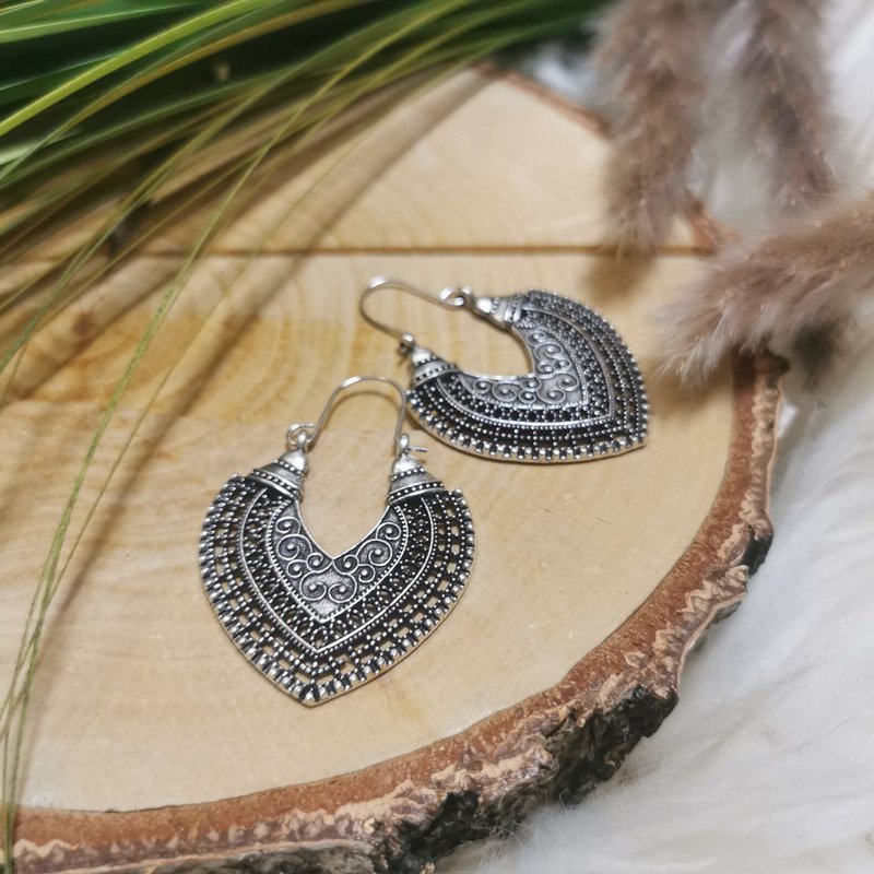 Boho øreringe Ayla vintage sølv
