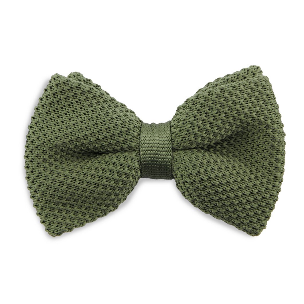 Sir Redman knitted kids bow tie moss green