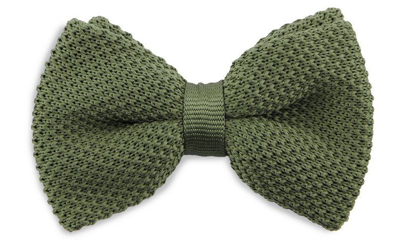 Sir Redman knitted kids bow tie moss green