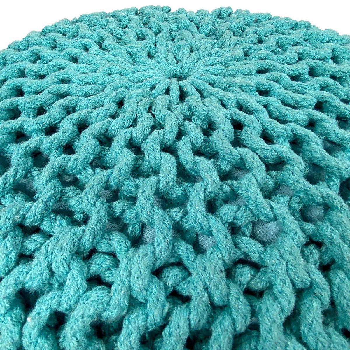 Pouf Ø 55 h 37 h 37 tabouret de tricot siège de planche de sol de pouf durable