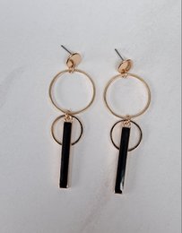 Ohrringe - Merry - Kreise - Gold/Schwarz