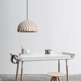 Lampada da soffitto a sospensione ad arco in compensato