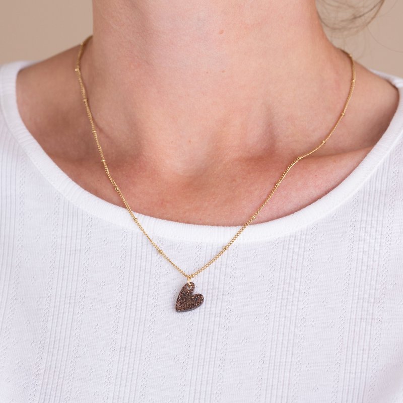 Ketting Lume Charms Glitter | Heart - Chocolate