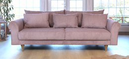 ASTRID 4-seater sofa/sofa bed Corduroy Dusty Pink removable & washable covers