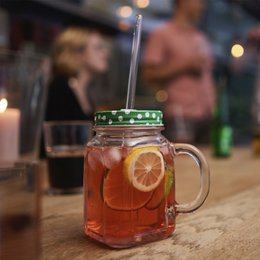 Drikkesuger i glas, genanvendelig, længde 23 cm, 7 stk.