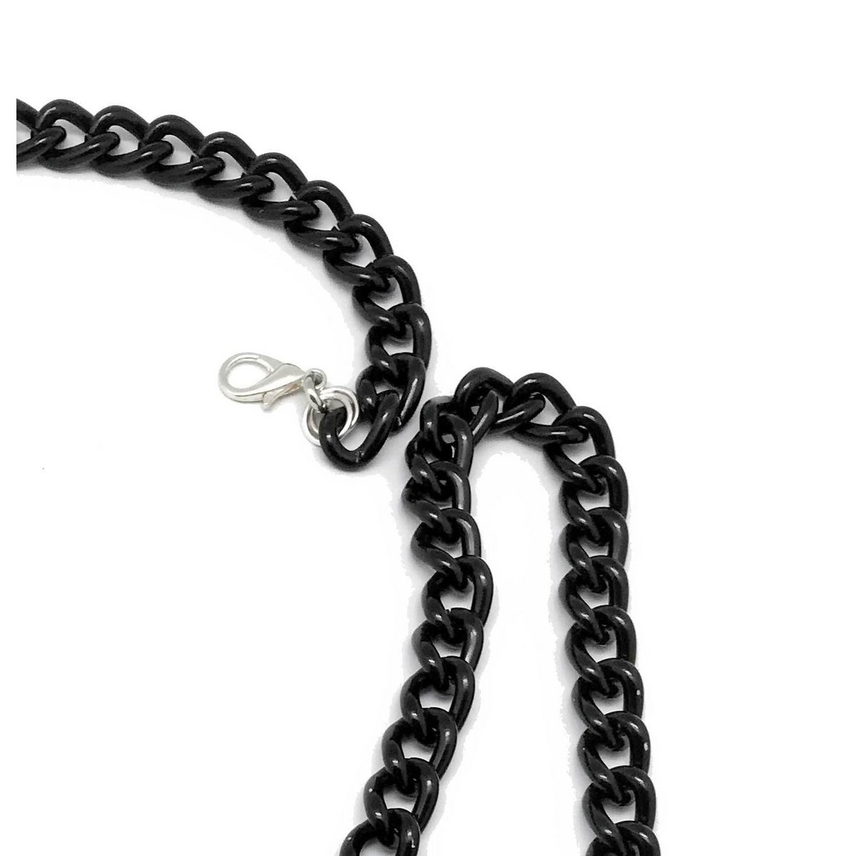 Cinturón Cadenas y Gotas negro y plata