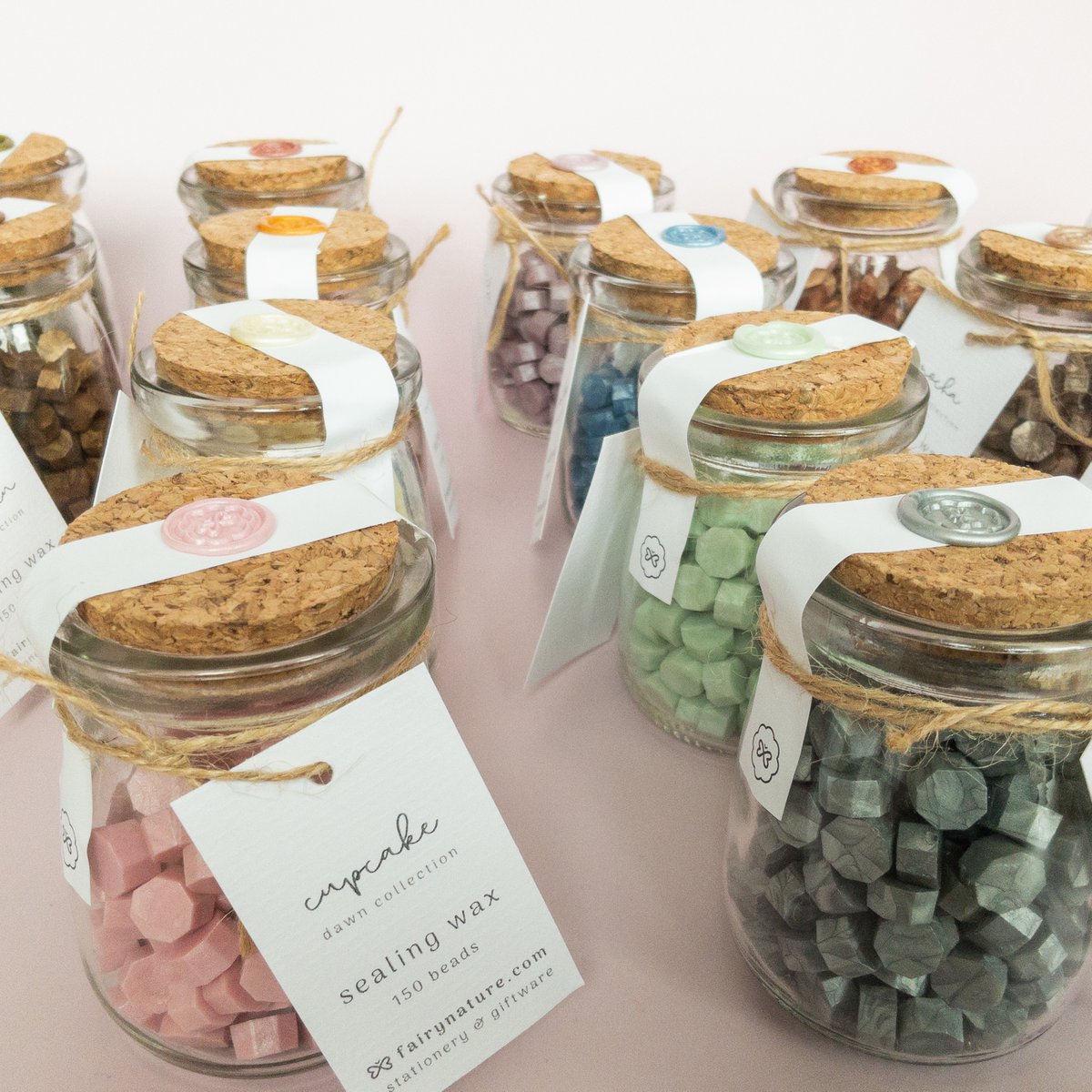 Lakzegelkralen in glazen pot x10 Pack - Bestseller, envelopzegel, lakzegel, briefpapier, hobby's