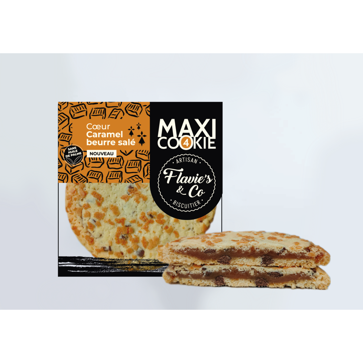 Maxi Cookie Coeur Caramel au Beurre Salé