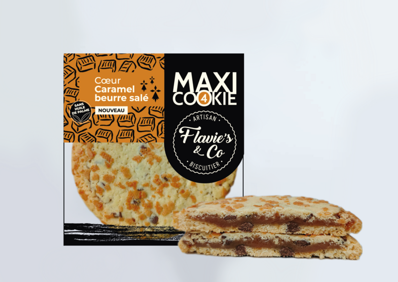 Maxi galleta de corazón de caramelo con mantequilla salada
