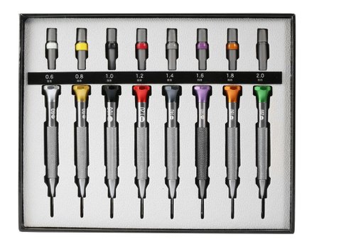 Uhrmacher Schraubendreher Set, 8 Stück, 0,6 - 2,0 mm