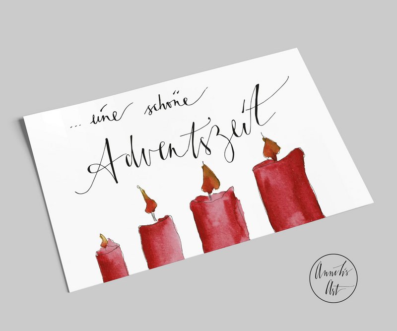 Ansichtkaart | Kerstkaart | Fijne adventstijd