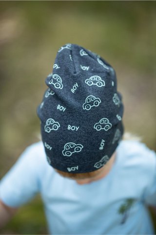 BENJAMIN DARK GREY Beanie-Mütze für Jungen
