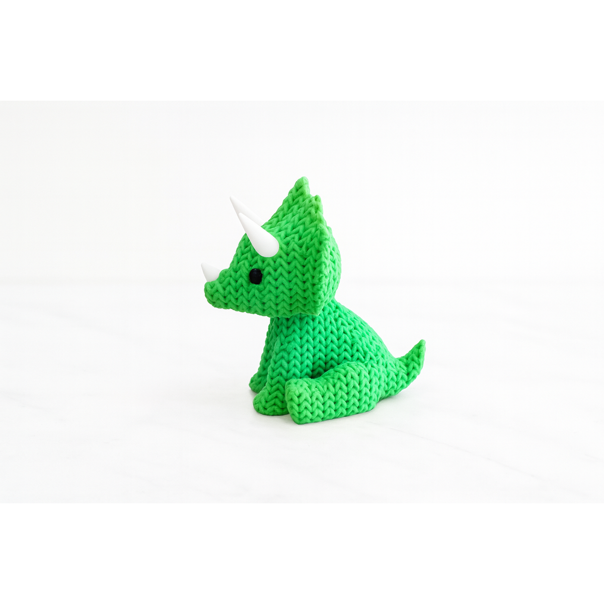 Eterna Wonder — Figurka dinozaura w stylu dzianinowym — Przedmiot dekoracyjny — Zielony