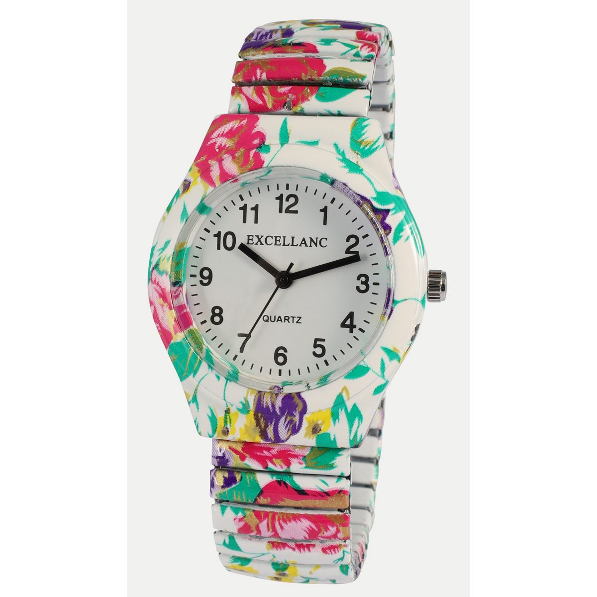 Excellanc women's watch, pull strap, metal/stainless steel, rose, Ø 35 mm