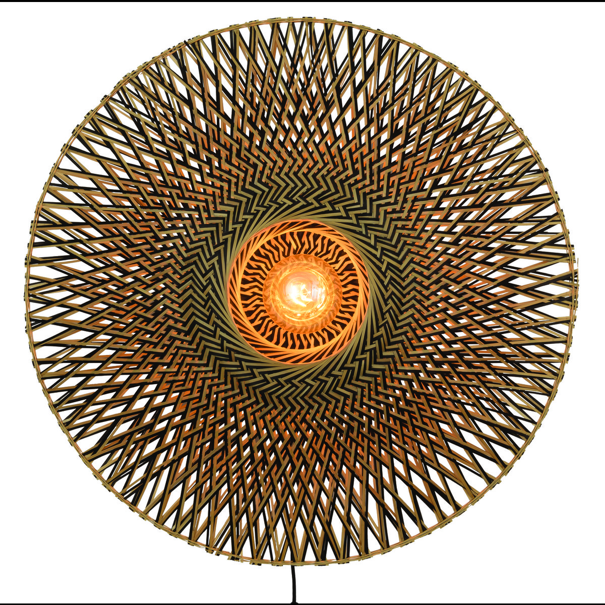 Wandlamp Bali 87cm zw./nat., L