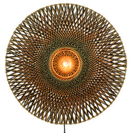 Wandlamp Bali 87cm zw./nat., L