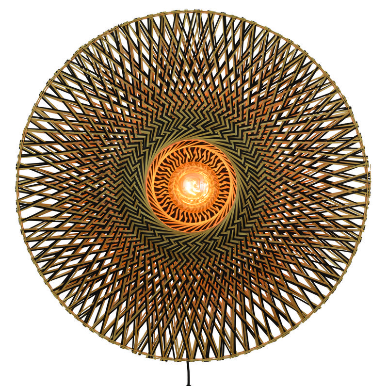 Wandlamp Bali 87cm zw./nat., L