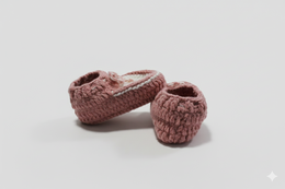 Handgehaakte Babyslofjes Classic - Roze- Uniek, Zacht & Hoge Kwaliteit