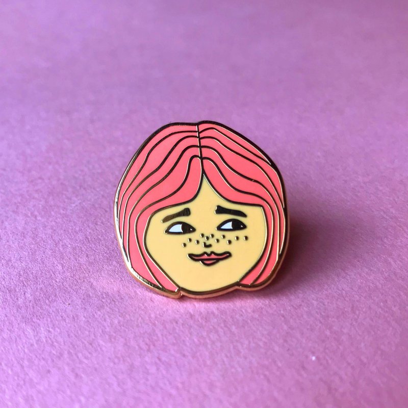 Girl Enamel Pin, hard enamel