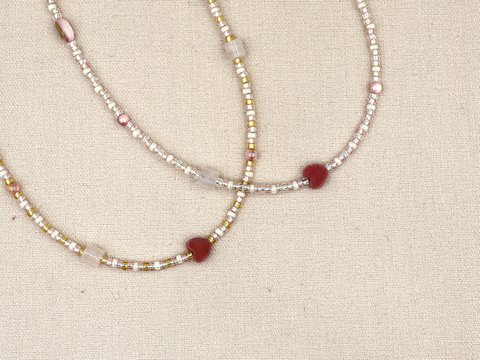 Ketting Kirana rozenkwarts, zilver of goud roestvrijstaal
