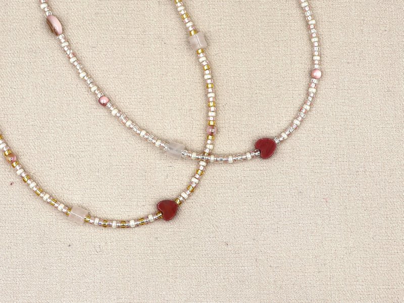 Ketting Kirana rozenkwarts, zilver of goud roestvrijstaal