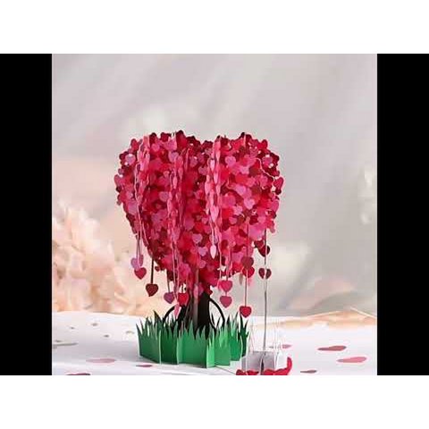 Carte pop-up 3D Love Tree pour la Saint-Valentin