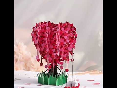 Carte pop-up 3D Love Tree pour la Saint-Valentin