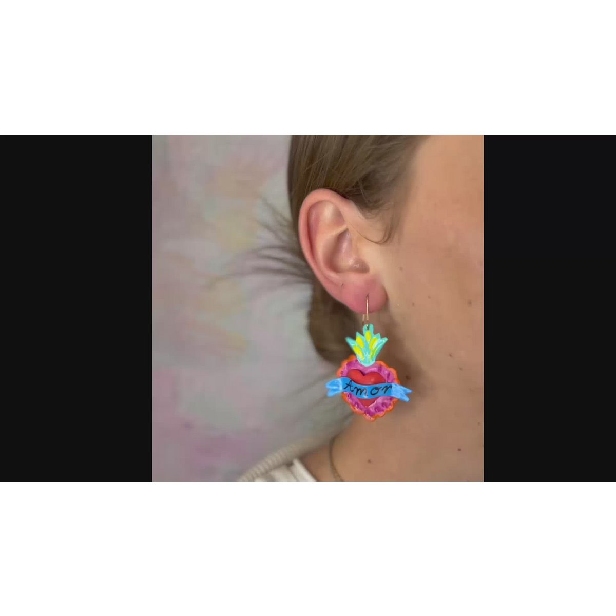 Boucles d'oreilles cardiaques pastel