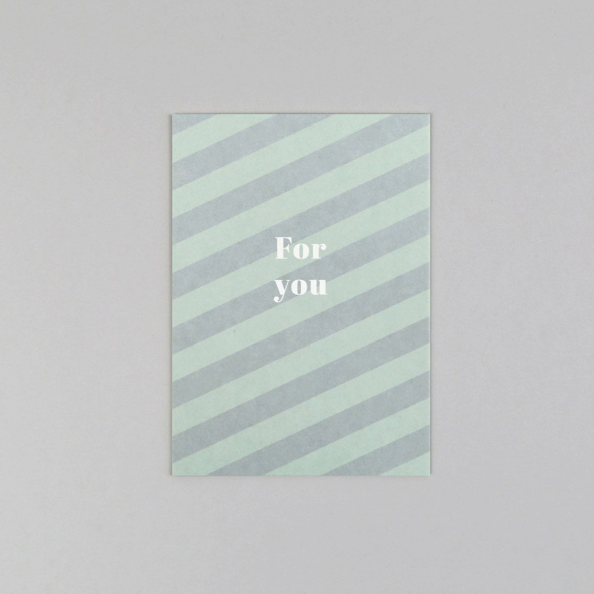 Postkarte Holzschliff Streifen Cloe Mint