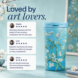 IZY THERMOS MUG - Mandelblomst - 350 ml TO -GO Isoleret kaffekrus