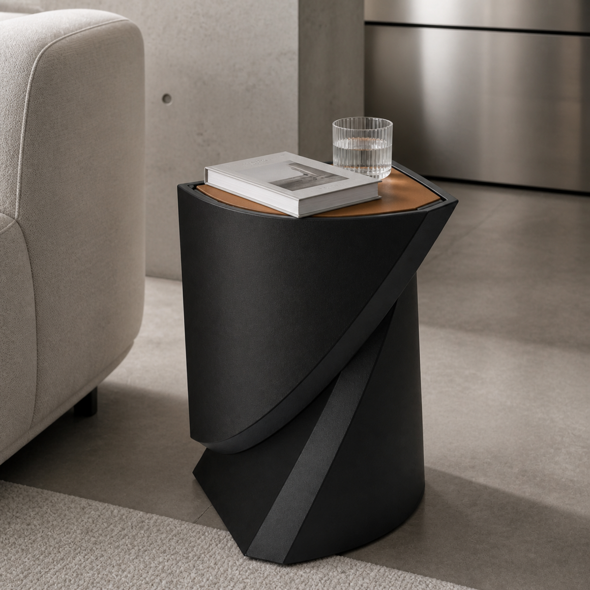 Torsiva Vegan Leather Side Table