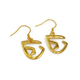 Gold-toned hoop earrings with a unique triangular design. The earrings have a modern, geometric style that would complement a variety of outfits.