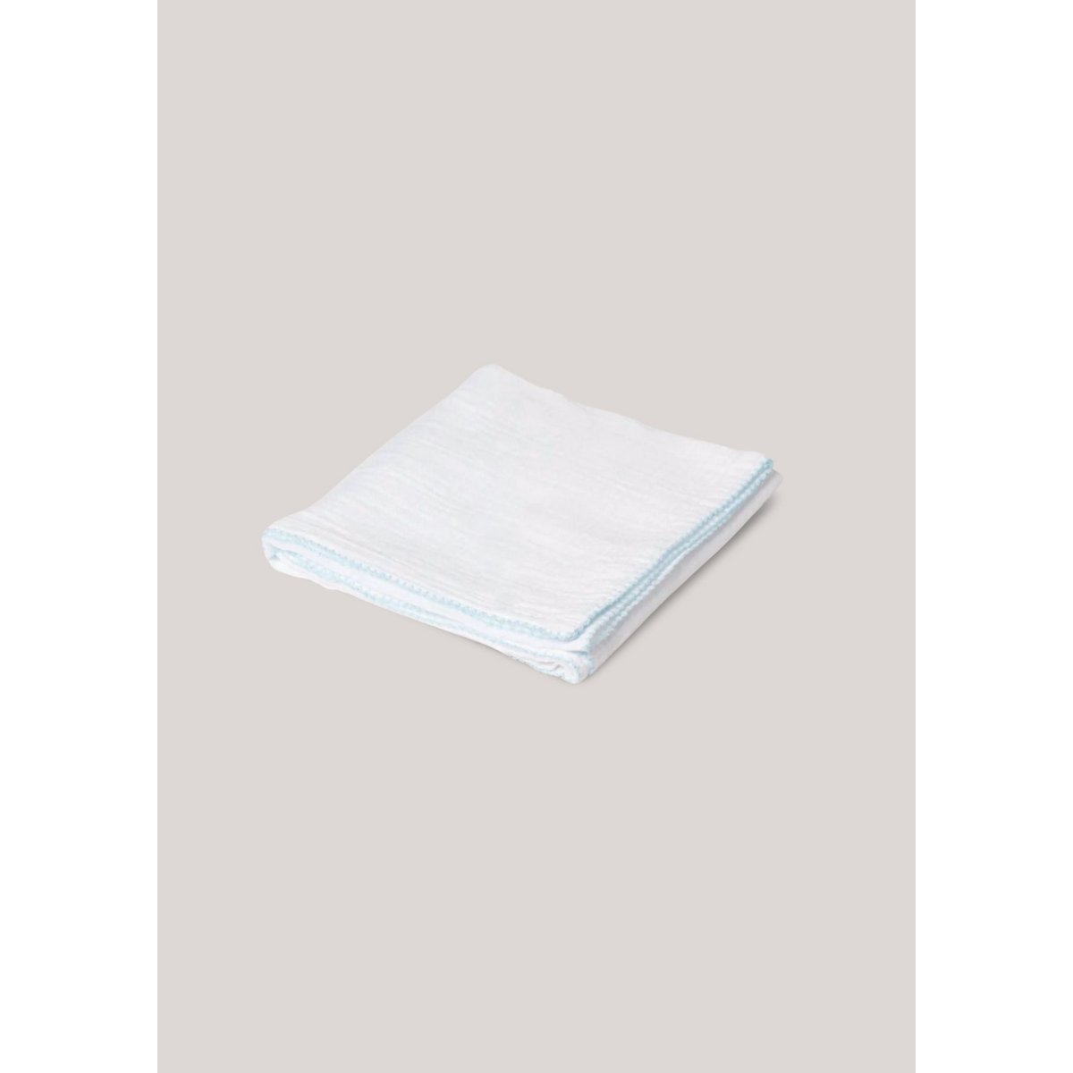 Muslin with crochet piping - Light Blue Piping