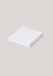 Muslin with crochet piping - Light Blue Piping