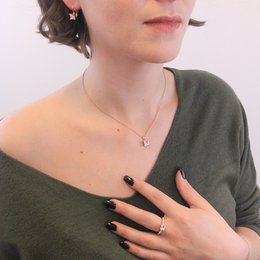 Simple Square Ring - Rose Gold and Crystal