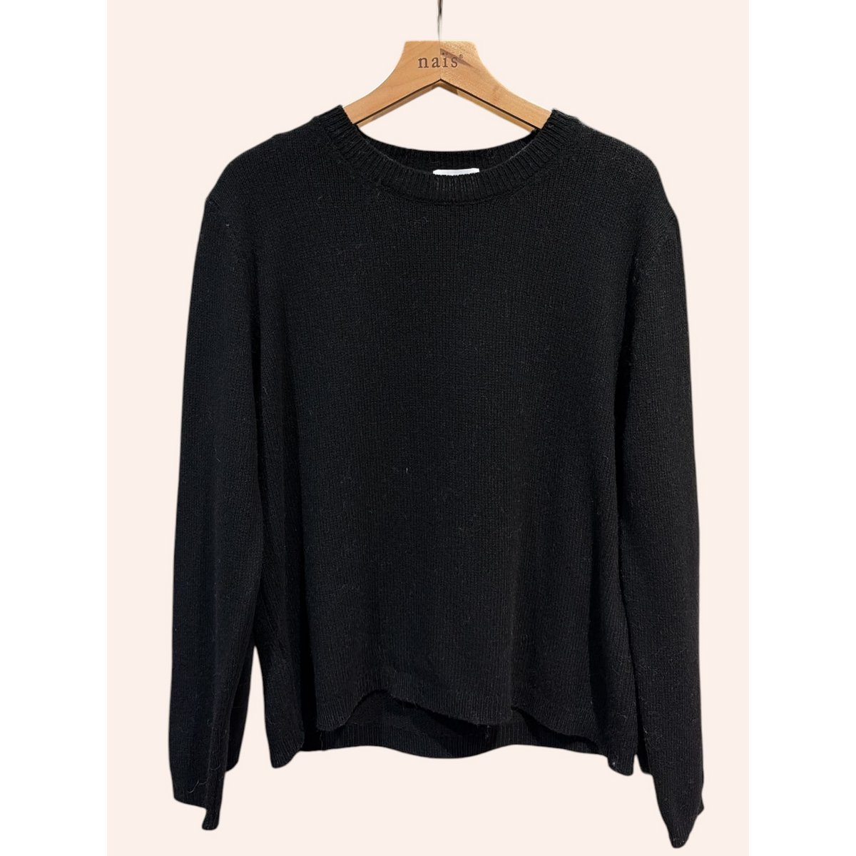 Pull col rond manches longues en 50% cachemire et laine