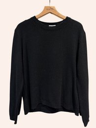 Pull col rond manches longues en 50% cachemire et laine