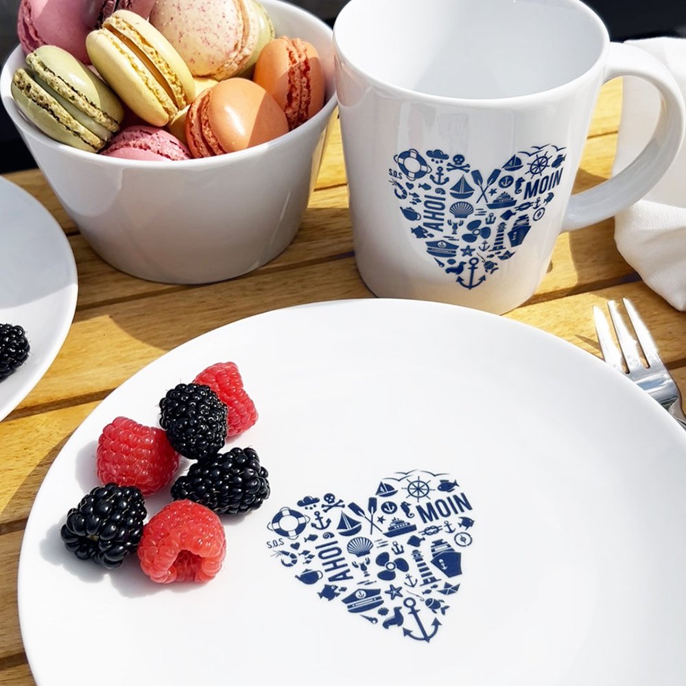 Grande tasse de porcelaine de nordique par cœur fabriqué en UE