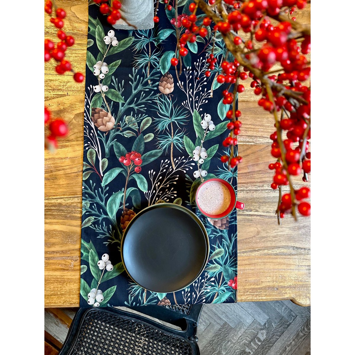 Christmas Table Runner with Tassels, different sizes | Christmas Forest