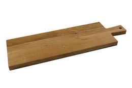 Rectangular wooden cutting board made of oak, measuring 47.5 x 15 x 2 cm, suitable for food preparation and serving.