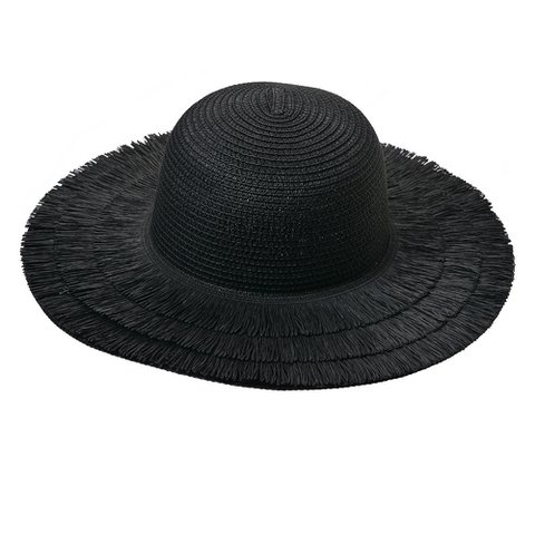 Hat Black Paper Straw Sun Hat